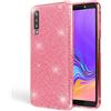 NALIA Custodia in Silicone compatibile con Samsung Galaxy A7 2018, Glitter Gel Copertura Protezione Sottile Cellulare, Slim Smartphone Cover Case Protettiva Scintillio Bumper, Colore:Pink