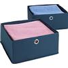 WENKO Organizer cassetti Business 2 pezzi - Set di 2 scatole per la custodia nei cassetti, Poliestere, 28 x 13 x 28 cm, Blu