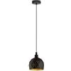 Eglo Roccaforte, Lampadario a 1 luce, lampada a sospensione in metallo nero, oro, lampada da tavolo per sala da pranzo, lampada a sospensione per soggiorno con attacco E14, diametro 17 cm