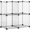 Amazon Basics Scaffalatura in filo, 4 cubi, Nero, 37 cm X 77 cm X77 cm (PxLxH)