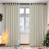 Deconovo Tende Camera da Letto Oscuranti per interni 2 Pezzi 140x245 CM, Tende Termiche Isolanti Moderne per Soggiorno, con Passanti, Beige Chiaro