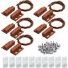 Gebildet 5pcs marrone Sensore di Contatto da Incasso per Finestra di Sicurezza Cablata Interruttore Magnetico Reed Sensore Magnete Vicino - Collegamento Circuito Magnete Lontano - Interruzione Circuito