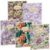 Pigna, Confezione 5 Maxi Quaderni Spiralati Nature Flowers,carta riciclata 80gr, A4 , con 4 fori e microperforazione, interno 1R, righe