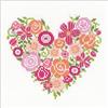 VERVACO Kit Punto Croce Contato Cuore Floreale Decorativi per Pareti ca. 18 x 17 cm Set Fai da Te Creativo Adulti Casa Decor Arte da Parete Kit per Hobby Cross Stitch