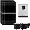IoRisparmioEnergia Selection Kit fotovoltaico ibrido ad isola 1 kWp con inverter 3000W 24V PWM e 2 batterie 200Ah KIT1KWKS