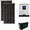 IoRisparmioEnergia Selection Kit fotovoltaico ibrido ad isola 0,3 kWp con inverter 1000W 12V PWM e batteria 100Ah KIT03KWKS