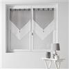 Douceur D'Intérieur - 1620383, Tendaggio Fiocco Con Passanti , 2 X 60 X 90 Cm , Voile Bicolore , Velo Bicolore , Bianco/Grigio