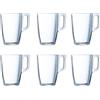 Luminarc - Set di 6 tazze da caffè in vetro, adatte per microonde 32 cl, nero