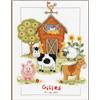 VERVACO Kit Punto Croce Contato alla Fattoria Annuncio Nascita Punto Croce ca. 22 x 29 cm Regalo Personalizzato Set Fai da Te attività Creative Adulti Benvenuto Bambino Cross Stitch