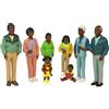 MINILAND Famiglia Africana - Set 8 Personaggi in Plastica Colorata