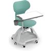 MIRPLAY Sedia Mia Table su Ruote con Porta Zaino Mis. 7 Verde Salvia Per Ambienti Scolastici Innovativi