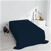 Italian Bed Linen Lenzuolo Sopra MAX COLOR Piazza e Mezza 180x300 cm, 100% Cotone Made in Italy - Lenzuola Letto Piazza e Mezza in Tinta Unita - BLU SCURO