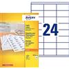Avery - Etichetta per fotocopiatrice in bianco e nero, 100 fogli con 24 etichette ciascuno, confezione da 2.400 unità, colore: Bianco