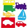 Henbea 153970 - Modello apprendimento Trasporti Spessore 8mm, Colore traslucidi - 6 Pezzi