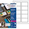 Avery C32016-10 - Biglietti da visita, aspetto satinato, grammatura: 220 g/m², per stampanti laser a colori e in bianco e nero, 85 x 54 mm, confezione da 100 unità
