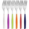 BUGATTI, Glamour, Set 6 Forchettine da Dolce in Acciaio Inox 18/10, Confezionato in Scatola Regalo (Colori Misti)