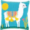 VERVACO Kit Cuscino Punto Croce LAMA Set Ricamo Principianti Cuscini Gobelin Decorativi ca. 40 x 40 cm Accessori Per Lavoretti Creativi DIY Casa Decor Hobby Adulti Cross Stitch