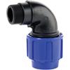 WATER LINE RACCORDO COMPRESSIONE A GOMITO 90° MASCHIO Ø 63 X 2 - Raccordi in PE con guarnizione e ghiera di tenuta inclusi