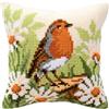 VERVACO Kit Cuscino Punto Croce Robin Set Ricamo Principianti Cuscini Gobelin Decorativi ca. 40 x 40 cm Accessori per Lavoretti Creativi DIY Casa Decor Hobby Adulti Cross Stitch