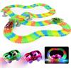 Akokie Giochi Bambini 3 Anni Gioco Bambino Pista Macchinine con 240 Pezzi Luminosa Flessibile Pista Macchinine per Bambini e 2 LED Cars Macchinine Compleanno Regalo Bambino Bambina 3 4 5 Anni Maschio