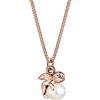 Elli Collana con Pendente con Motivo Angelo Su Perla D'Acqua Dolce da Donna, in Argento 925, Oro Rosa (Rosegold), Misura 45