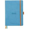 RHODIA 117576C - taccuino morbido Goalbook TURCHESE - A5 14,8X21cm - Puntinato DOT - 240 pag. - Carta Clairefontaine Bianca 90g/m² - 2 nastri, chiusura con elastico - Simil Cuoio