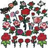 Woohome Toppa termoadesiva, 25 pezzi, fiori di rosa da stirare ironon patch applique per artigianato, cucito, abbigliamento