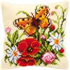 VERVACO Kit Cuscino Punto Croce Fiori con Una Farfalla Set Ricamo Principianti Cuscini Gobelin Decorativi ca. 40 x 40 cm Accessori per Lavoretti Creativi DIY Casa Decor Hobby Adulti Cross Stitch