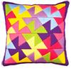 VERVACO Kit Gobelin Cuscino Set Ricamo Principianti Geometrico COLORATO Mezzo Punto Lungo Kit Hobby Creativi Adulti ca. 40 x 40 cm Ricamo Punto Croce Prestampato Cuscini Decorativi Divano