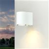 Licht-Erlebnisse Lampada da parete GU10, lampada da esterno a parete bianca, downlight da esterno, giardino, terrazza, D:9,2 cm, IP44, resistente alla pioggia, lampada per porta d'ingresso, luce da parete esterna