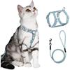 PETTOM Pettorina per Gatti con Guinzaglio, Guinzaglio per Gatti Cordino Comodo Allungabile Regolabile Imbragatura per Gatto Grande Media Piccolo Cucciolo per Viaggo Passeggio Blu M