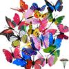 byou 24 Pezzi Farfalle Decorative Giardino e 4 Libellule Stake Ornamenti per Decorazione della Pianta Festa 30 * 12cm