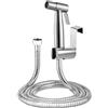 JIELUO Doccetta bidet a mano, in acciaio inox di alta qualità, Set completo doccia bidet per WC, ottima per lavare i pannolini in tessuto,Argento(3 pezzi) (Stile 1)