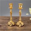 Sziqiqi Set di 2 Candelieri Candelabri Candelabro Portacandele in Oro Cromato Metallo per Soggiorno Tavolo da Pranzo Centrotavola Creativo, Oro