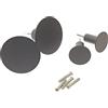 Blomus Set di 4 ganci da parete, moderna colorazione canna di fucile, di alta qualità, materiale di fissaggio, 2 pezzi diametro 8,5 cm, 2 pezzi diametro 5 cm, altezza 45 mm, canna di fucile, 65800
