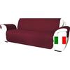 Moonange Copridivano 2 Posti con Braccioli Seduta 120 cm Impermeabile Reversibile Antiscivolo Antimacchia Antigraffio Antipelo Moderno Bordeaux