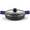 BRA ADVANCED Casseruola Bassa, in Alluminio Pressofuso con Antiaderente, Senza PFOA Rinforzato con Prestazioni Elevate e Alta Resistenza ai Graffi e all'Abrasione, Adatta per Induzione, 28 cm [Esclusiva Amazon]
