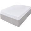 Highams Lenzuolo con angoli, 100% cotone, tinta unita, facile da stirare, bianco puro, singolo