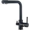 Ibergrif M22109B Rubinetto Cucina 3 Vie, Miscelatore Lavello con Bocca Girevole a 360, Nero