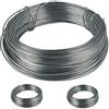 Relaxdays Filo di Ferro Zincato, Set da 3 Bobine, da Giardino, Cavo Metallico Sottile, L:50 m, D: 1 mm, Argento