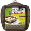 Pyrex Asimetria Stampo Antiaderente Quadro, Alluminio, Marrone, 29.5 x 28 x 5.5 cm