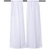 Linder 0323/10/415 - Coppia di Tende a Vetro dritte in stamigna con Passante per astine, Colore: Bianco 55X90