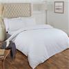 Highams Set di biancheria da letto 100% puro cotone con federa, tinta unita, colore bianco, matrimoniale