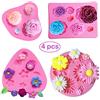 SUNSK Stampi in Silicone Fondente Torta Stampi del Fiore DIY Strumento di Decorazione di Cottura Cioccolato Caramelle Dolci Stampi 4 pezzi