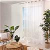 ED ENJOY HOME Enjoy Home - Tenda a rete grande, 240 x 240 cm, con 12 occhielli argentati, diametro 4 cm, 100% poliestere sabbiato, collezione sabbiata