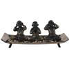 Lachineuse - Set di 3 monaci Zen su ripiano, Decorazione Asiatica, Motivo Silenzio, ascolto, Vista