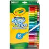 CRAYOLA Super Tips - Pennarelli Lavabili a Punta Media, Confezione da 50 Pezzi in Colori Assortiti, Ideale per Casa e Scuola, da 3 Anni, 7555