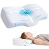 HOMCA Cuscino Cervicale Ergonomico Cuscino Ortopedico Memory Foam Sostenere Testa, Collo, Spalle, Federa Lavabile, 61 x 41 x 11/9cm