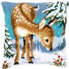 VERVACO Kit Cuscino Punto Croce Un Piccolo Cervo Set Ricamo Principianti Cuscini Gobelin Decorativi ca. 40 x 40 cm Accessori per Lavoretti Creativi DIY Casa Decor Hobby Adulti Cross Stitch
