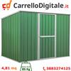 notek Box in Acciaio Zincato Casetta da Giardino in Lamiera 2.60 x 1.85 m x h1.92 m - 85 KG - 4,81 metri quadri - VERDE